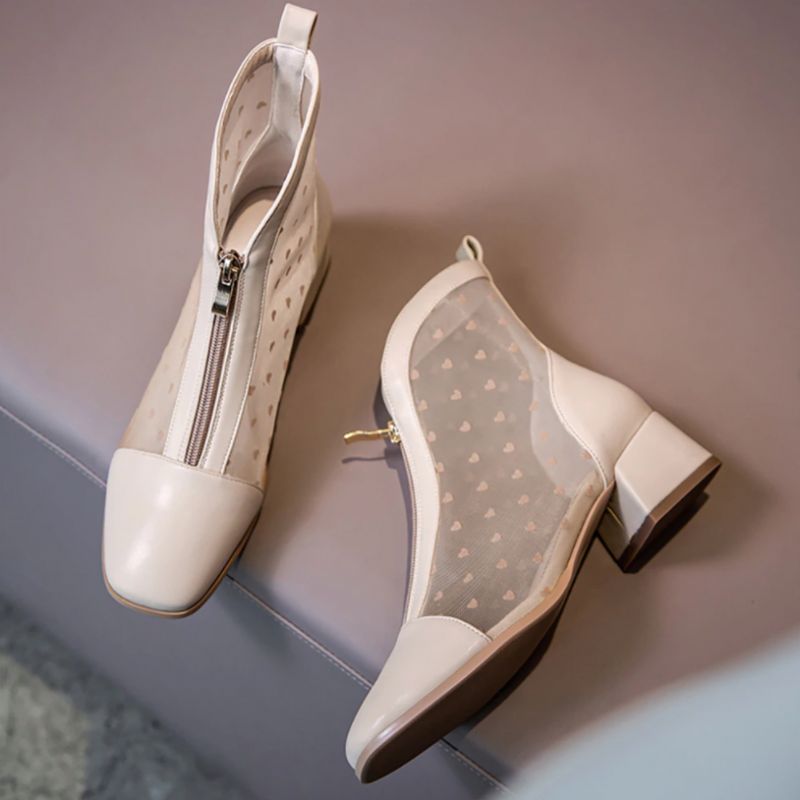 Angie Laarzen Enkelhoogte - Beige