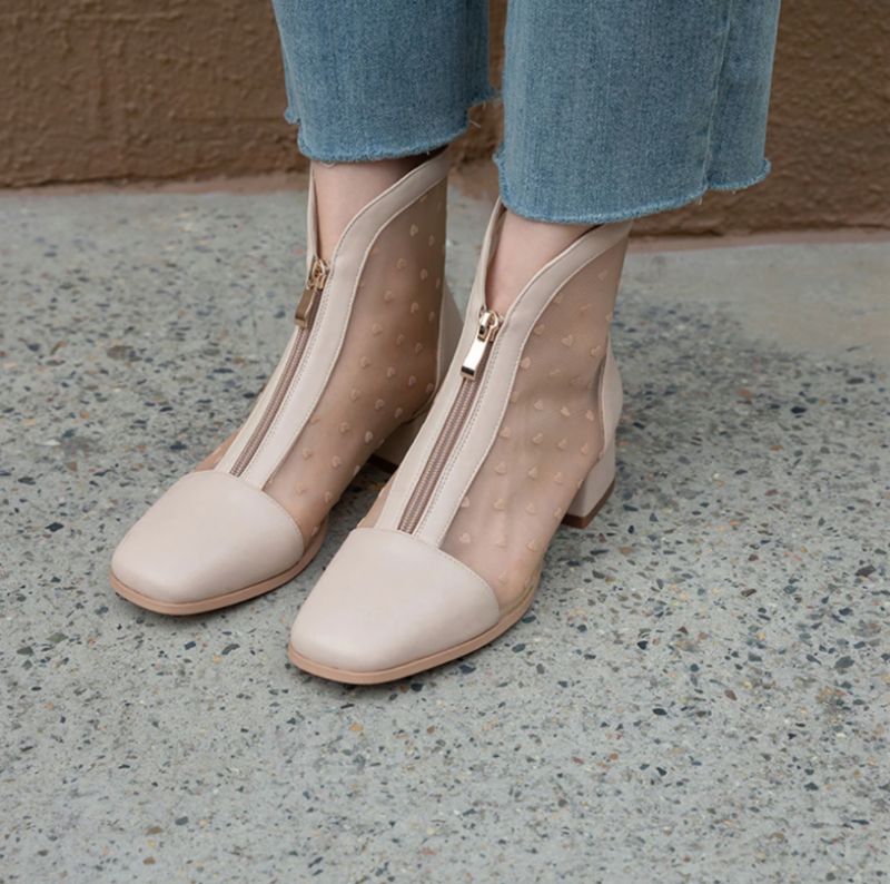Angie Laarzen Enkelhoogte - Beige