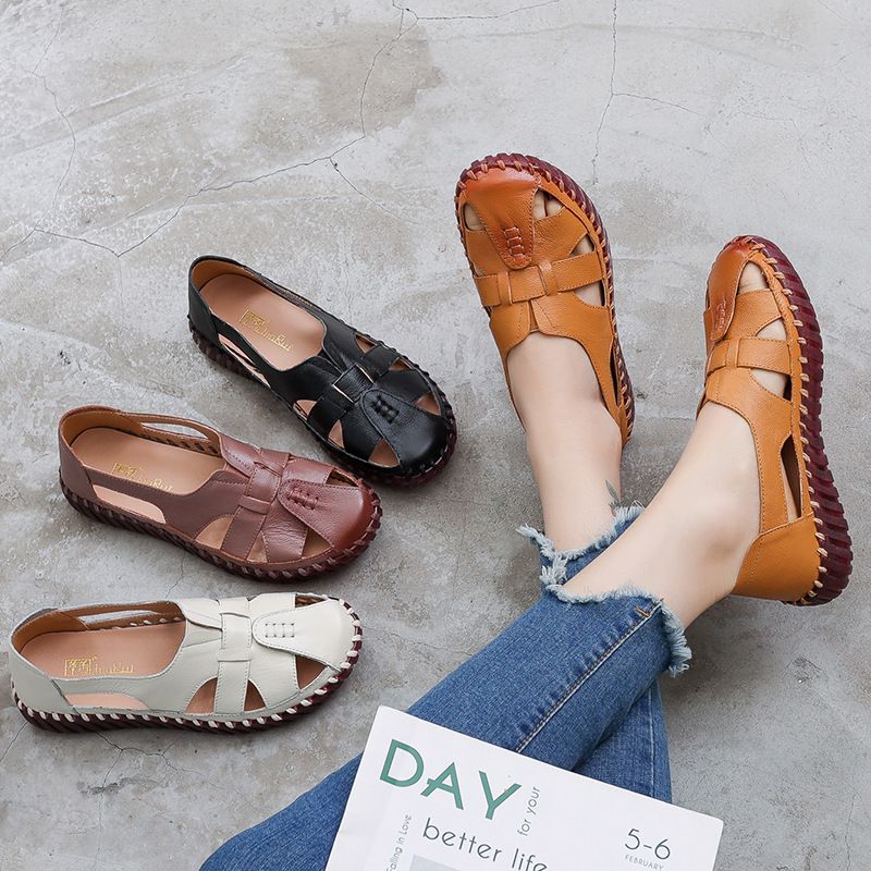 Anisa Dames Ademende Zomer Loafer Zwarte Schoenen - Zwart