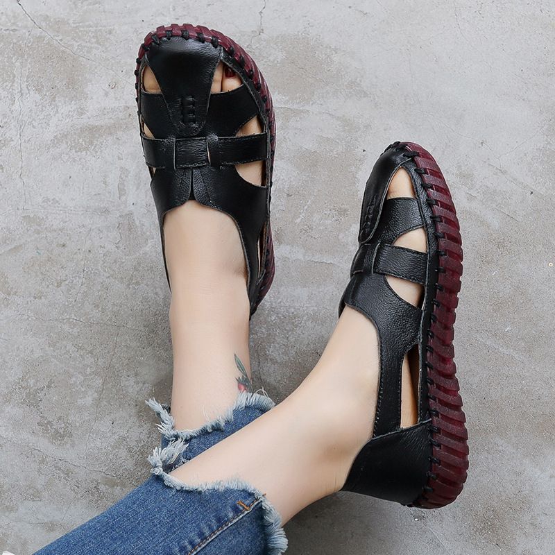 Anisa Dames Ademende Zomer Loafer Zwarte Schoenen - Zwart