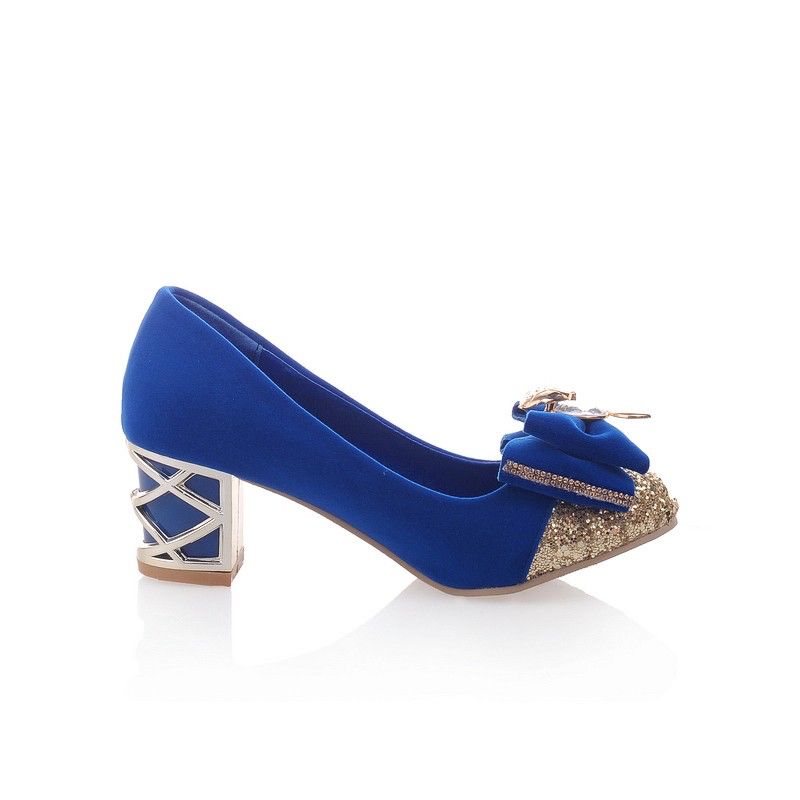 Anita Dames Luxe Mid Hak Pumps - Blauw