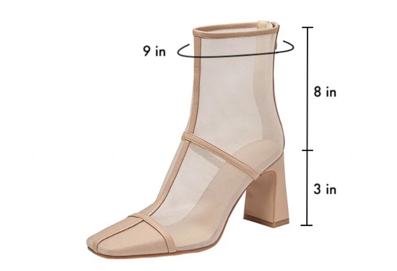 Anne Dames Square Toe Boots - Abrikoos