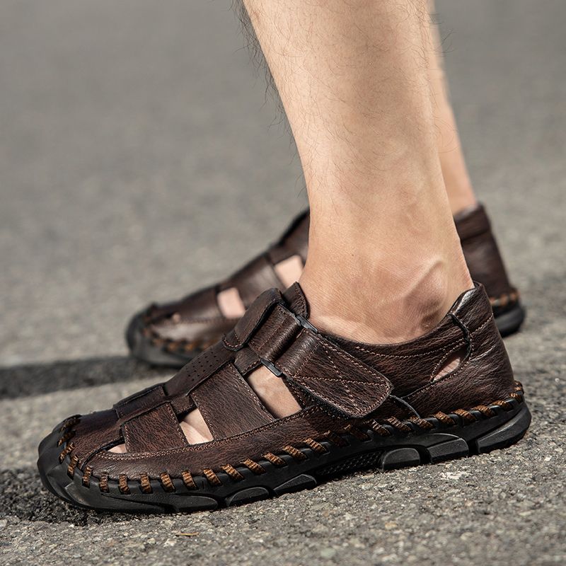 Anselmo Heren Casual Sandalen - Koffie