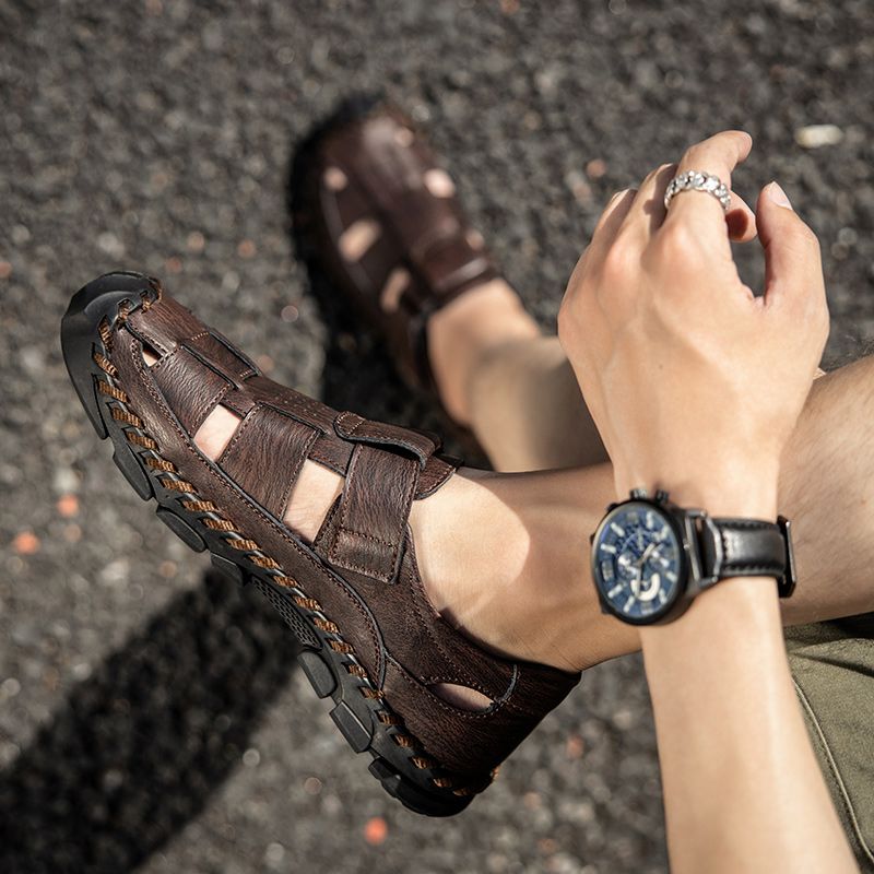 Anselmo Heren Casual Sandalen - Koffie