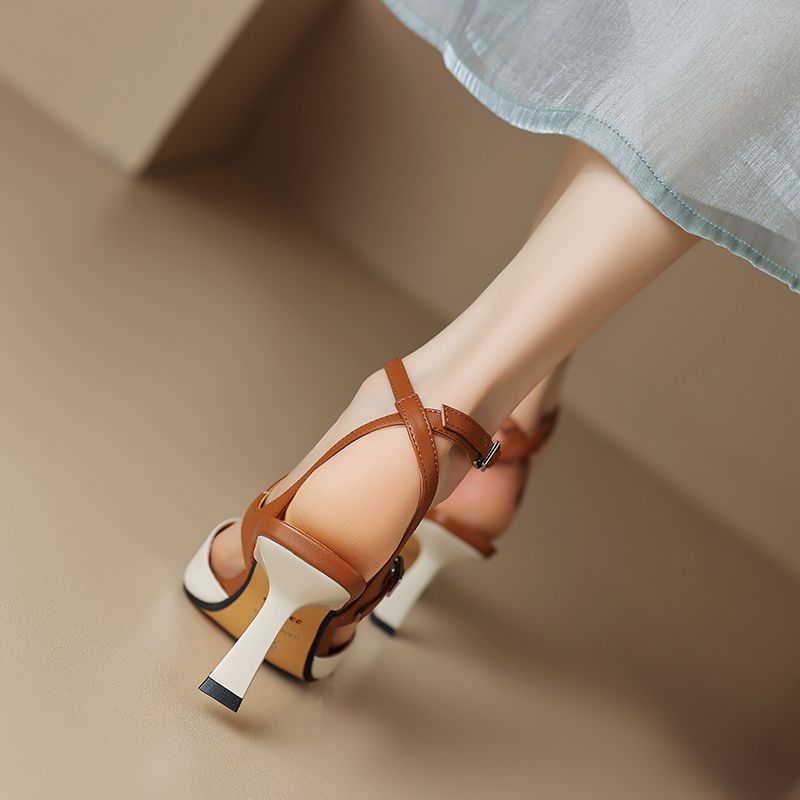 Antonia Dames Leren Slingbacks Sandalen - Groen