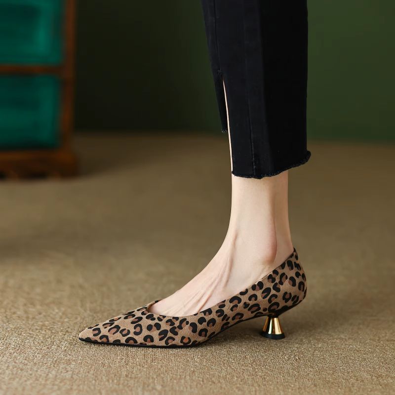 Any Dames Puntige Elegante Pumps - Dier Print
