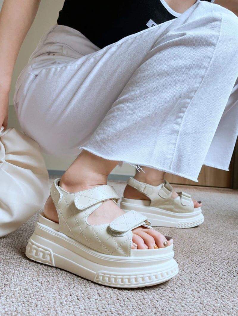 Apolinar Dames Platform Sandaal - Beige