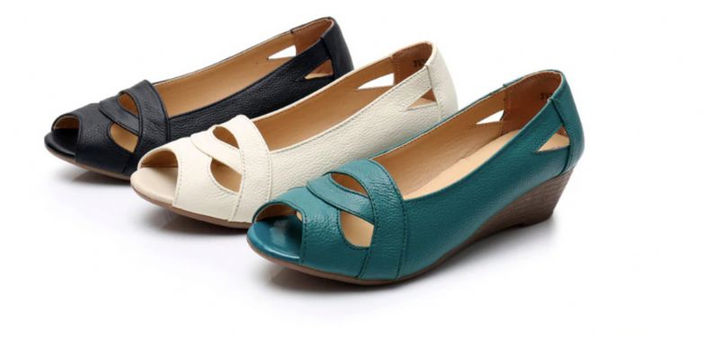 Aranza Dames Wedges Sandalen - Groen