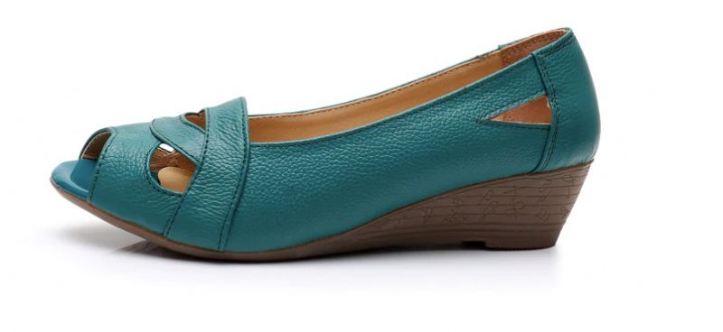 Aranza Dames Wedges Sandalen - Groen