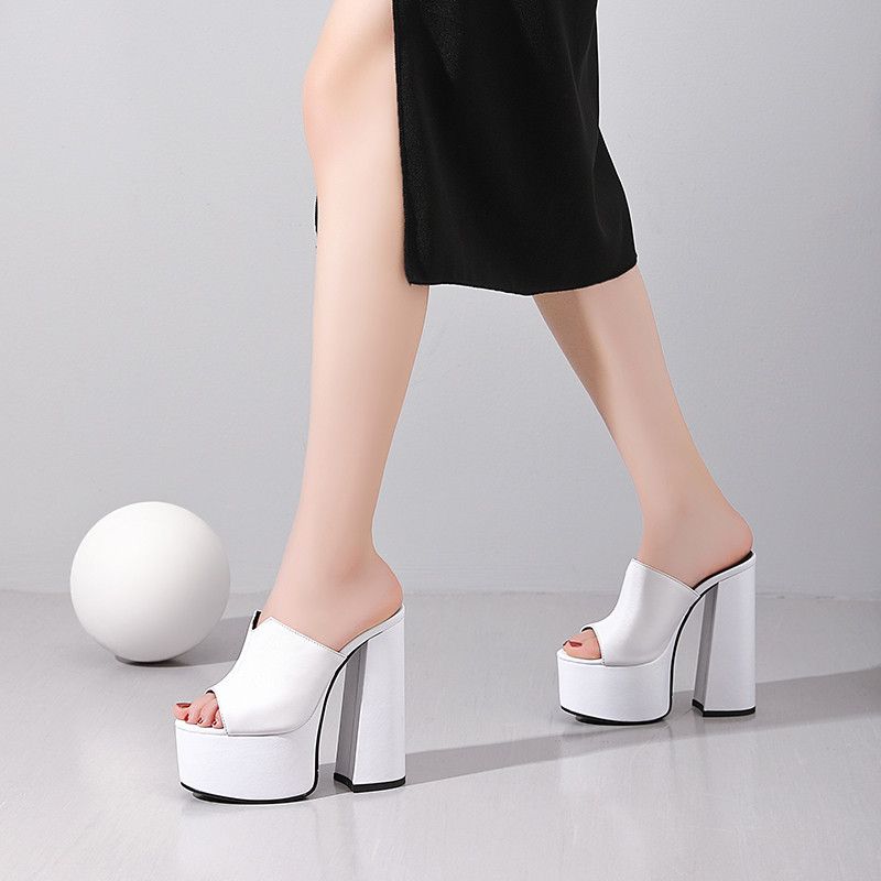 Archi Dames Hoge Hak Platform Sandalen - Zwart