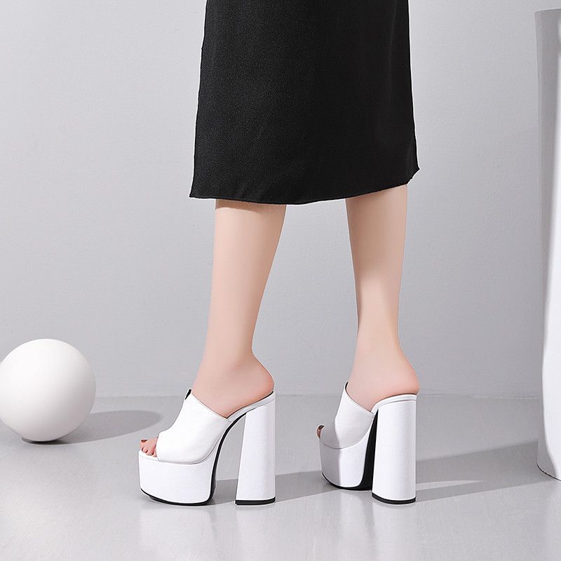 Archi Dames Hoge Hak Platform Sandalen - Zwart