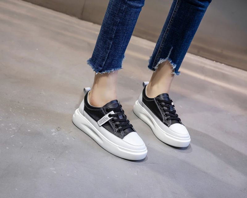 Archi Dames Leren Veterschoen - Wit