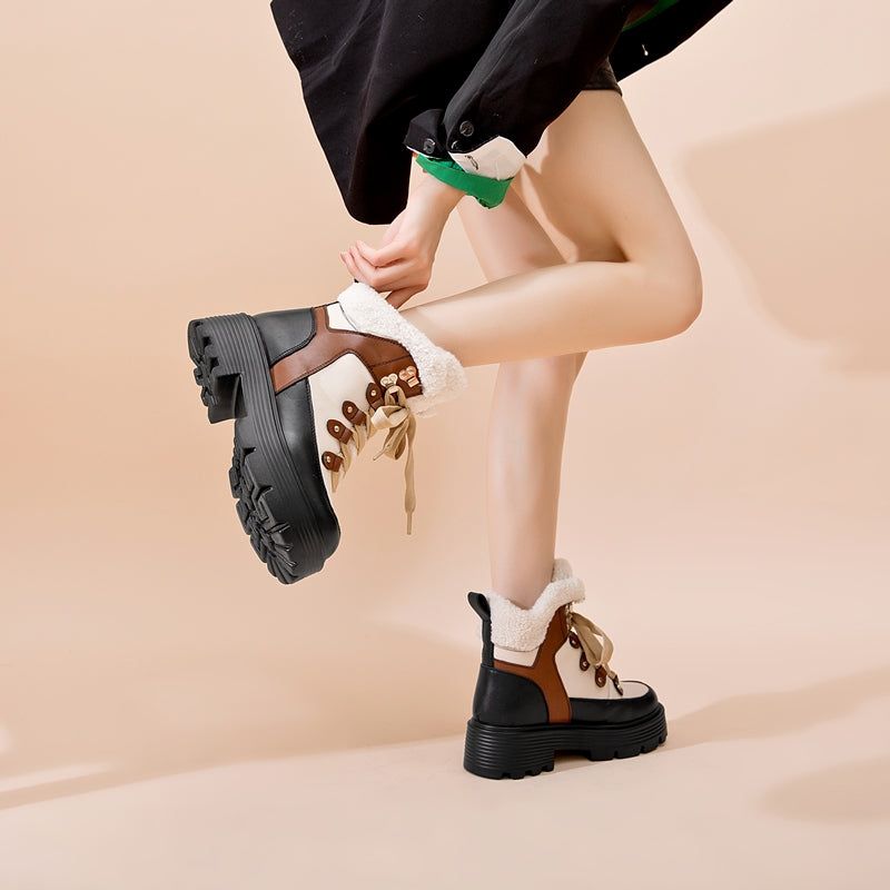 Archi Dames Platform Laarzen - Bruin