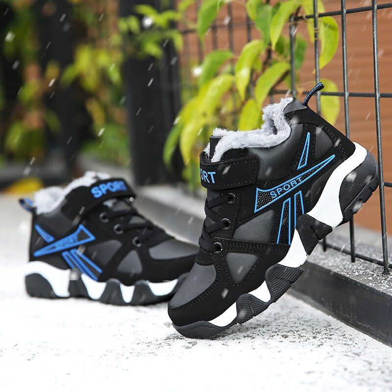 Ares Jongens Warme Sneaker - Blauw Bont