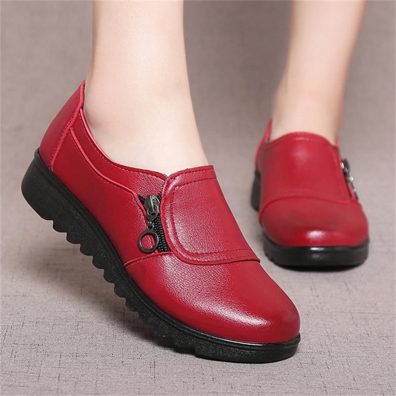 Argelia Dames Platte Platform Loafer - Zwart