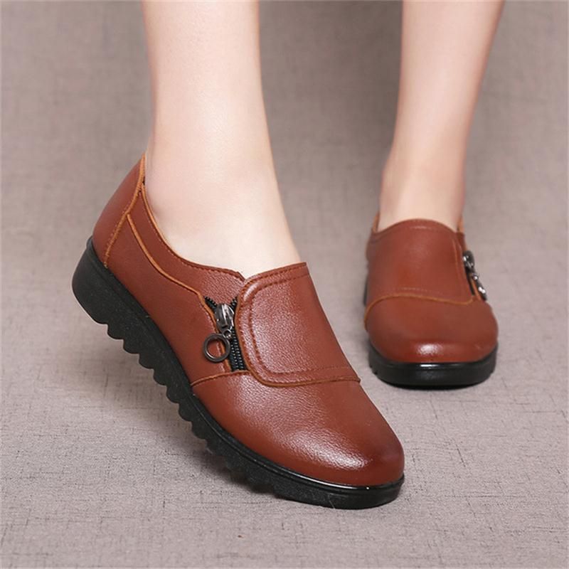 Argelia Dames Platte Platform Loafer - Zwart
