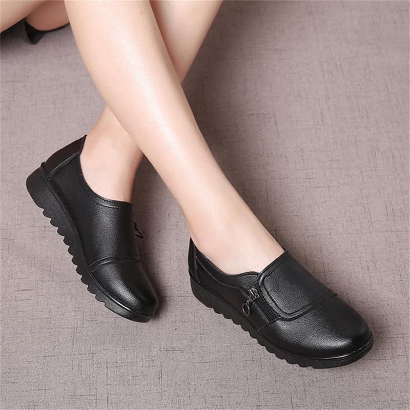 Argelia Dames Platte Platform Loafer - Zwart
