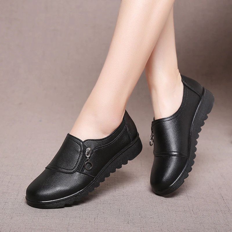 Argelia Dames Platte Platform Loafer - Zwart