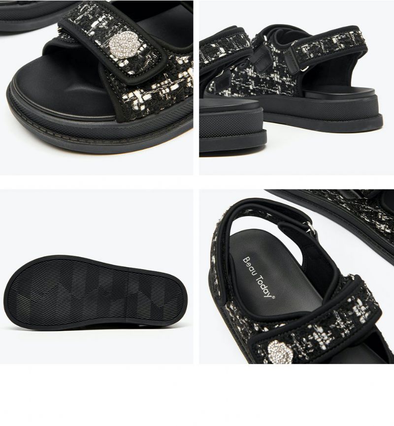 Aria Dames Platform Sandaal - Zwart