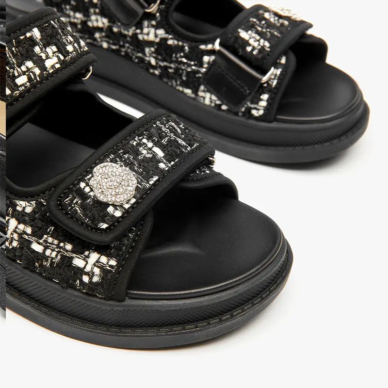 Aria Dames Platform Sandaal - Zwart