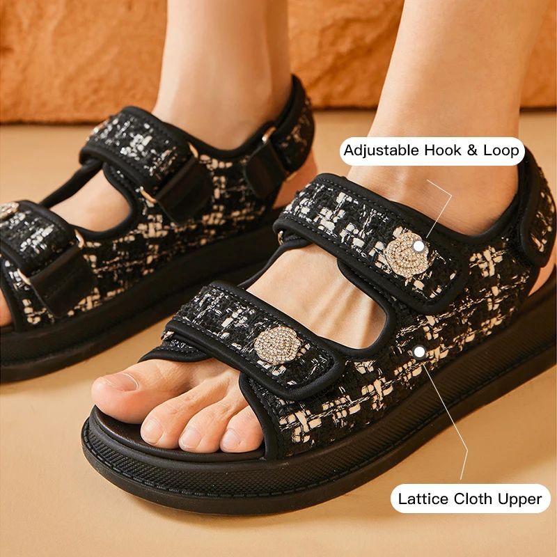 Aria Dames Platform Sandaal - Zwart