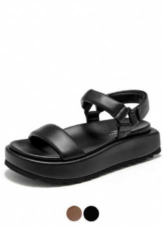 Ariel Dames Dikke Zool Leren Platte Sandalen