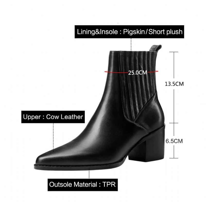 Arlette Booties Enkellengte - Zwart kort pluche