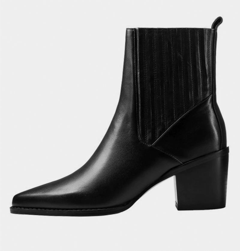 Arlette Booties Enkellengte - Zwart kort pluche