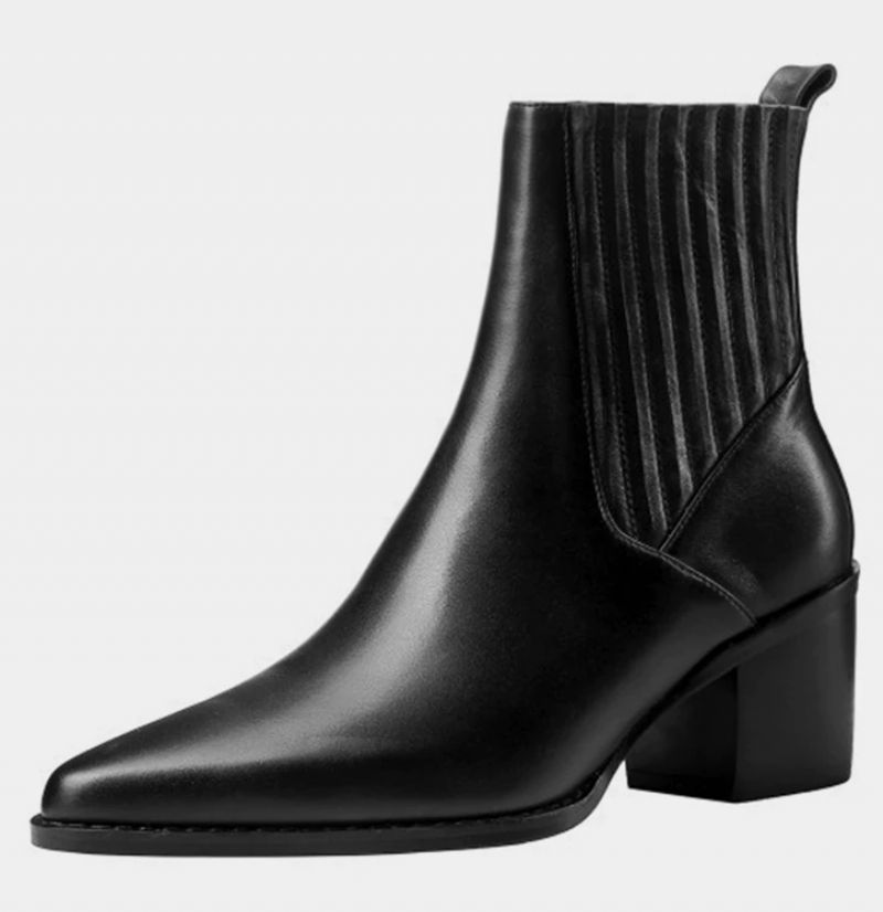 Arlette Booties Enkellengte - Zwart kort pluche