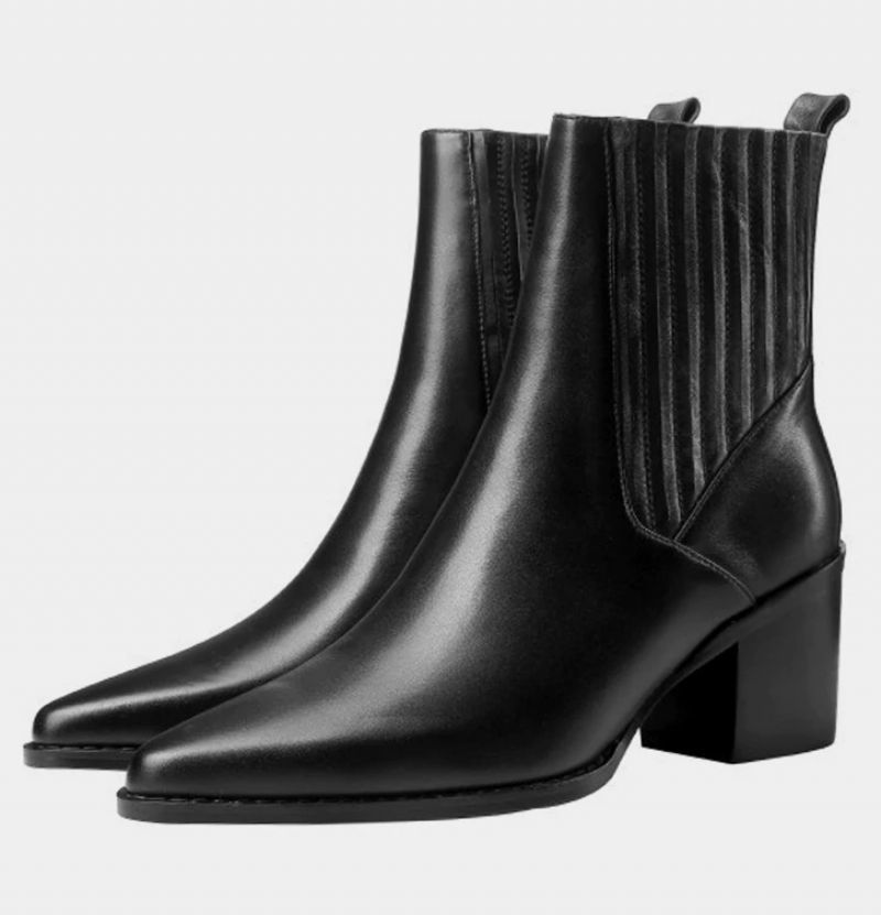 Arlette Booties Enkellengte - Zwart kort pluche