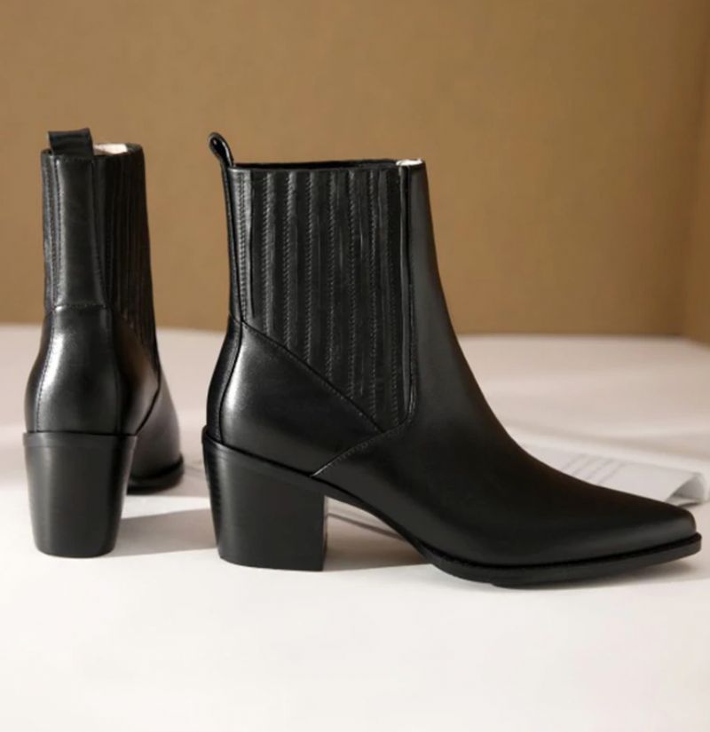 Arlette Booties Enkellengte - Zwart kort pluche