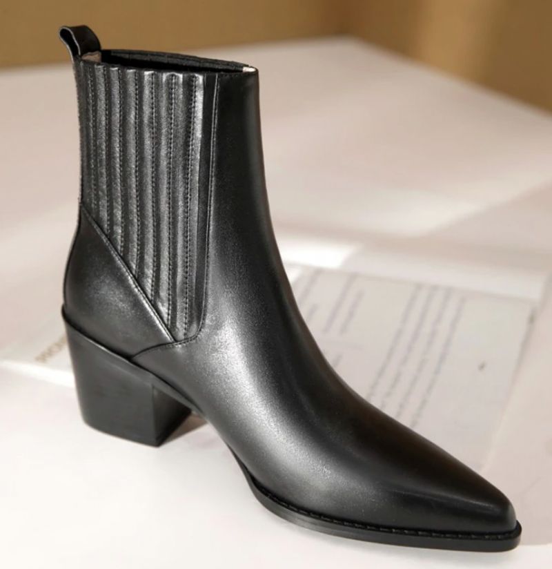 Arlette Booties Enkellengte - Zwart kort pluche