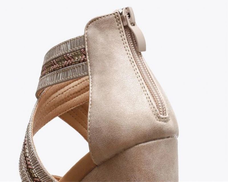 Arminia Hoge Sandalen Voor Dames Kwaliteitssandaal Met Wig - Zwart