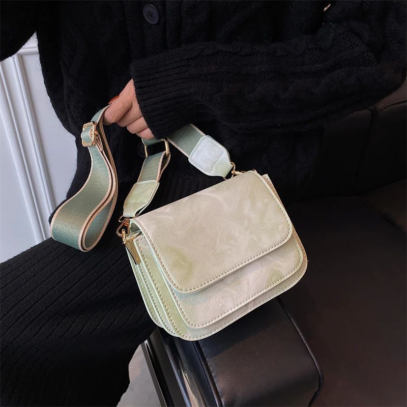 Asha Dames Mini Leren Schouder Handtas - Groen