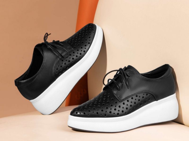 Asiloe Dames Casual Leren Platform Schoenen - Wit