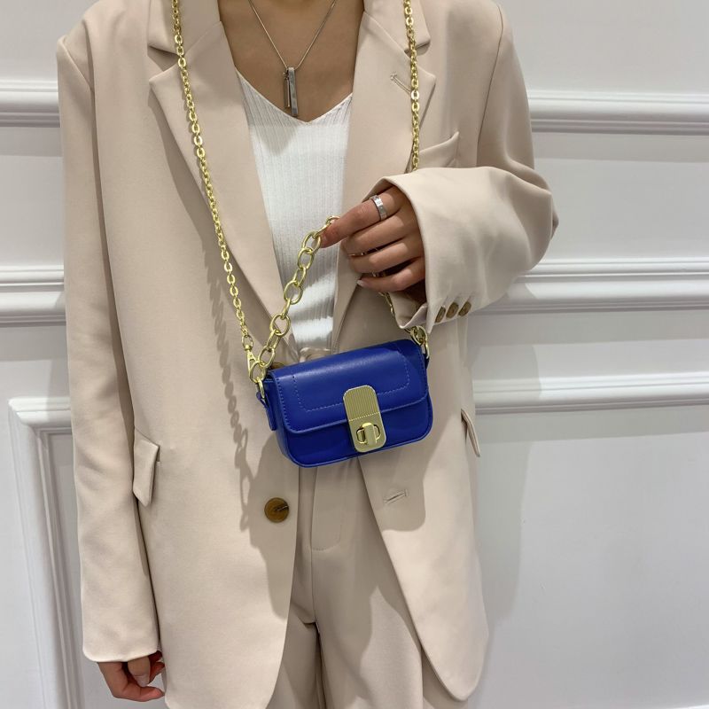 Asrael Dames Mini Leren Flap Handtas - Zwart
