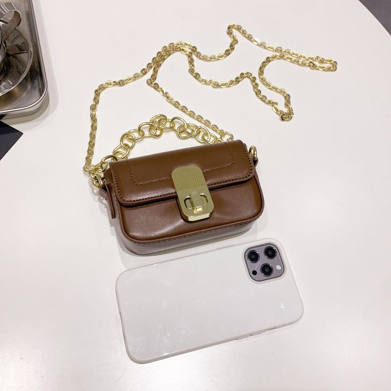 Asrael Dames Mini Leren Flap Handtas - Zwart