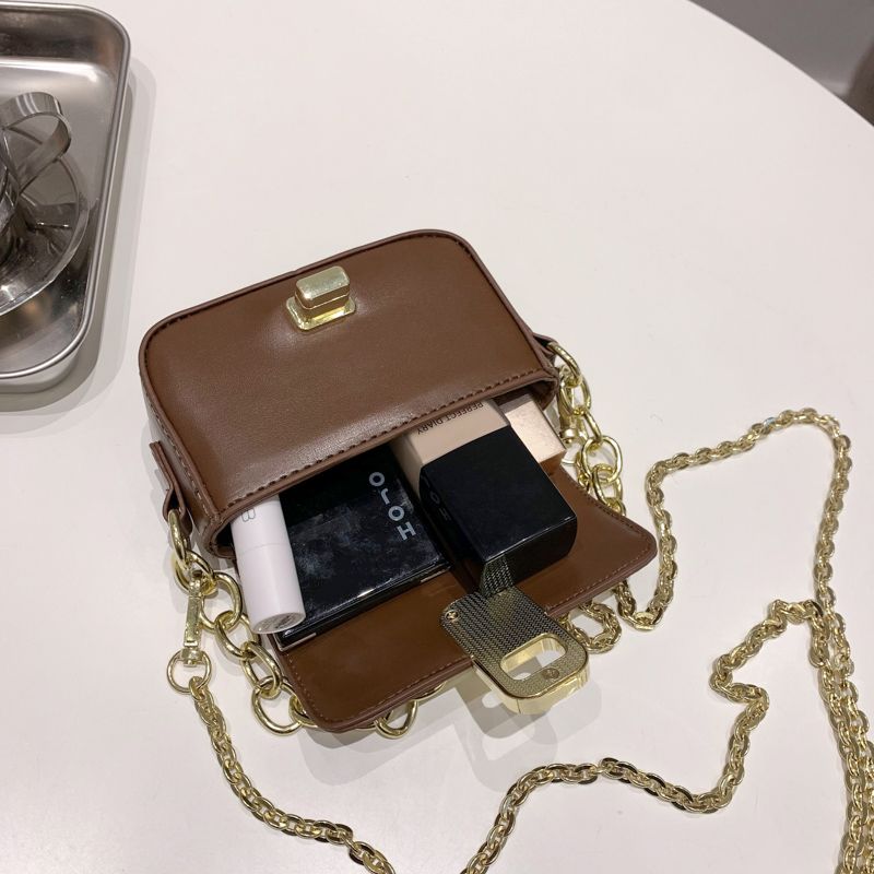 Asrael Dames Mini Leren Flap Handtas - Zwart
