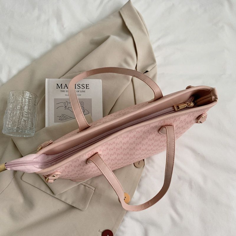 Audrey Dames Designer Hoge Capaciteit Grote Schouder Handtas - Beige