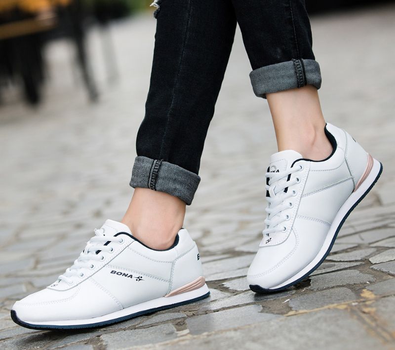 Audry Dames Atletische Sneaker Met Comfortabele Veters - Wit