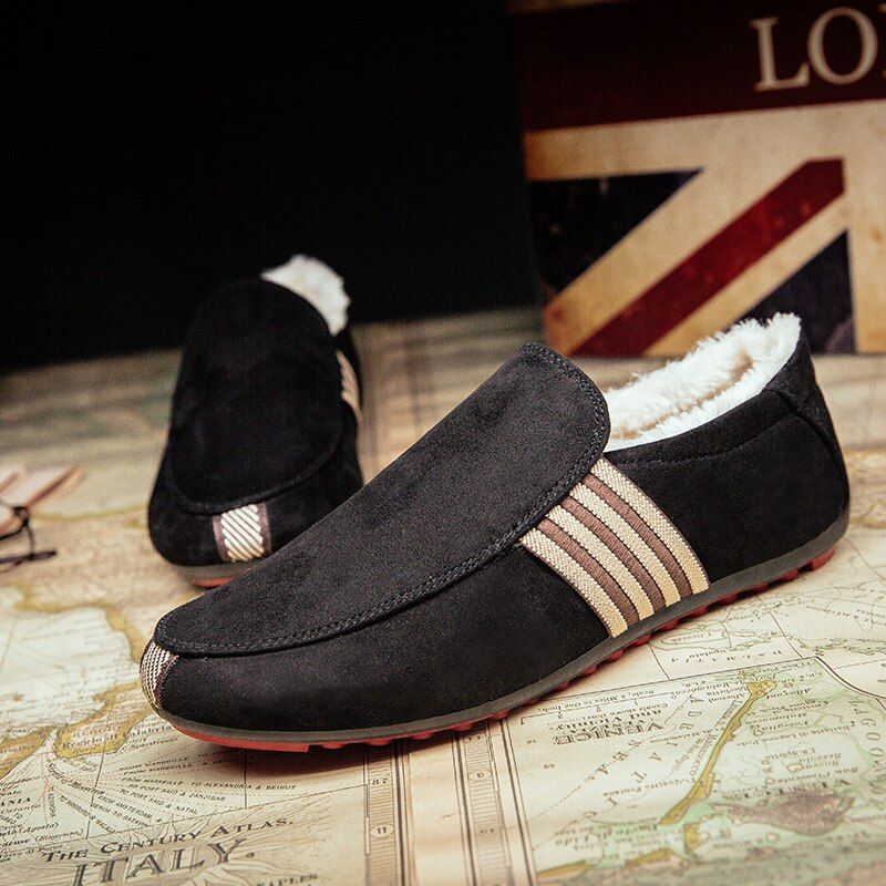 August Heren Loafers Casual Schoenen - Zwart Bont