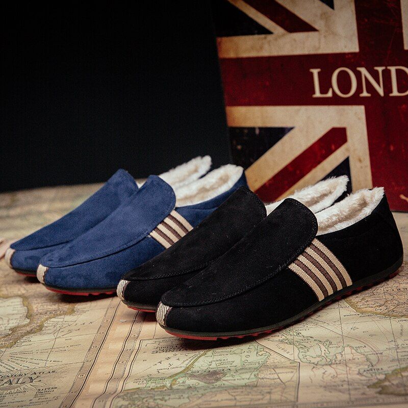 August Heren Loafers Casual Schoenen - Zwart Bont