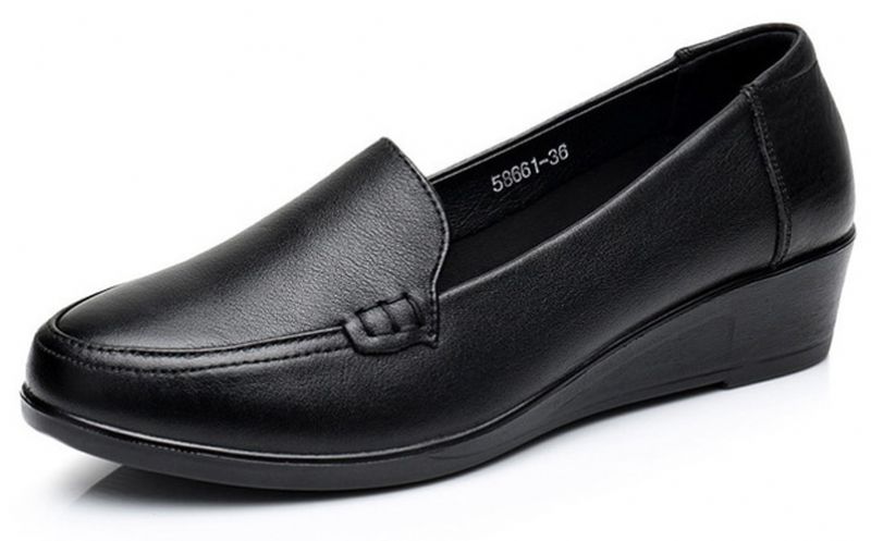 Aura Dames Leren Loafers - Zwart