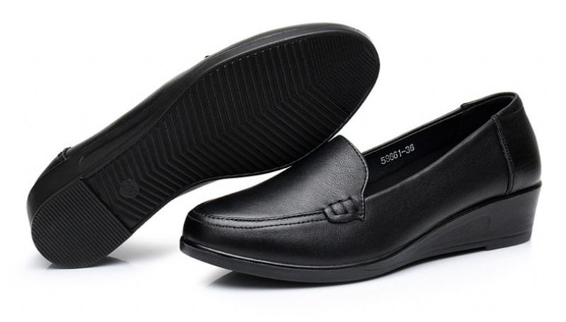 Aura Dames Leren Loafers - Zwart