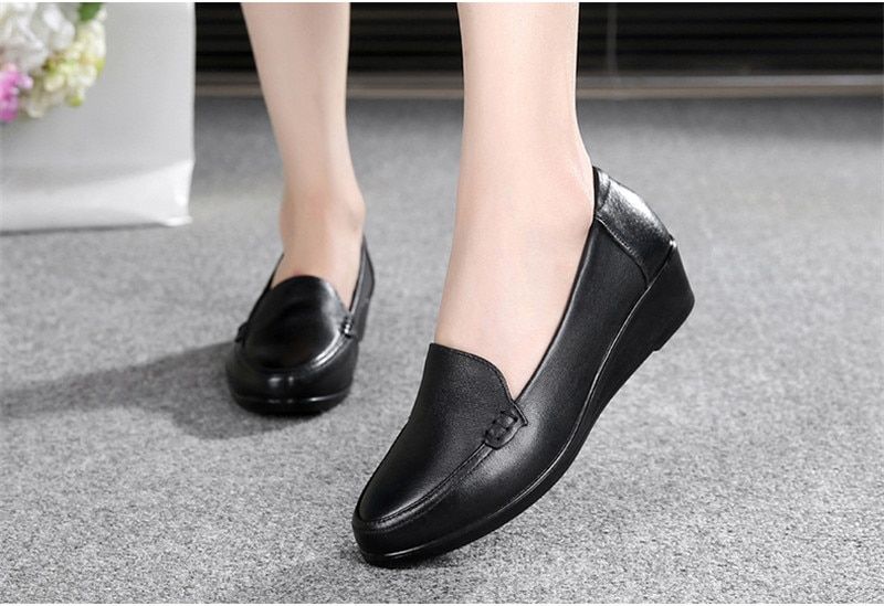 Aura Dames Leren Loafers - Zwart