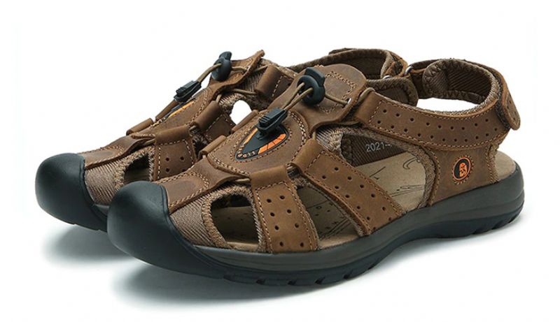 Auron Heren Zomer Sandalen - Kaki
