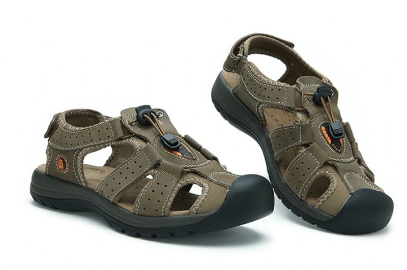 Auron Heren Zomer Sandalen - Kaki