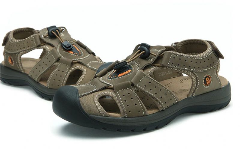 Auron Heren Zomer Sandalen - Kaki