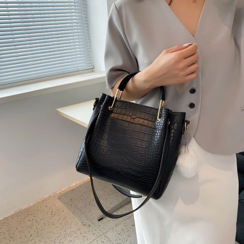 Axcel Vrouwen Leren Luxe Handtas - Zwart