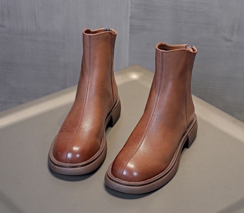 Azua Dames Leather Boots - Bruin Bont